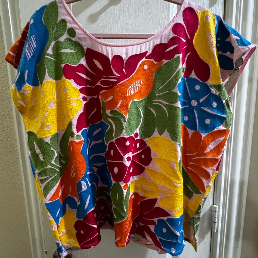 Multicolor Tropical Print Women's Blouse